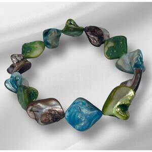 Vintage Crystal Shell Stretch Bracelet Style Fashion Elegant Ocean Sea Life VTG